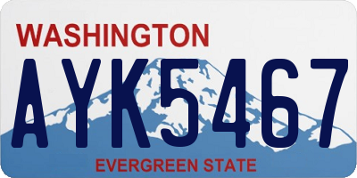 WA license plate AYK5467