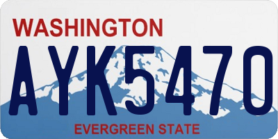 WA license plate AYK5470