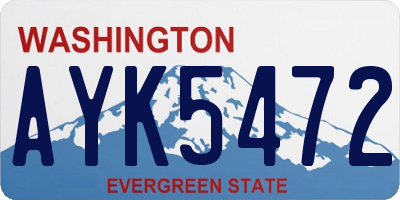 WA license plate AYK5472