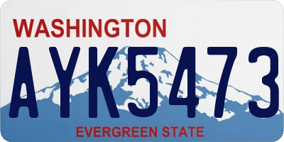 WA license plate AYK5473