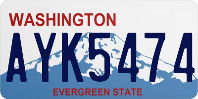WA license plate AYK5474
