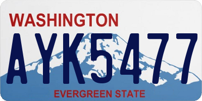 WA license plate AYK5477