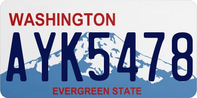 WA license plate AYK5478
