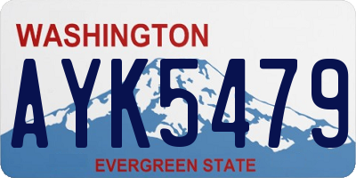 WA license plate AYK5479