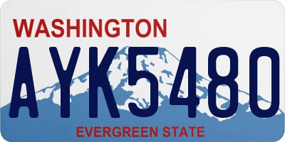 WA license plate AYK5480
