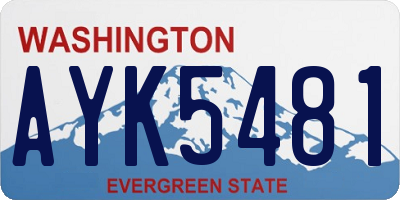 WA license plate AYK5481