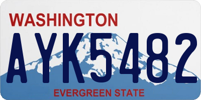 WA license plate AYK5482