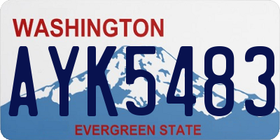 WA license plate AYK5483
