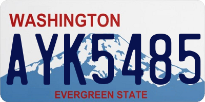 WA license plate AYK5485