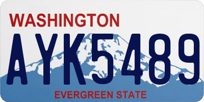 WA license plate AYK5489