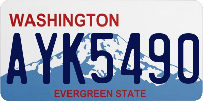 WA license plate AYK5490