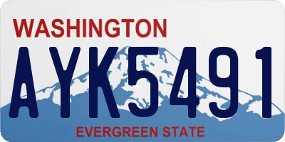 WA license plate AYK5491
