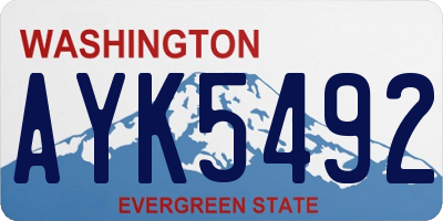 WA license plate AYK5492