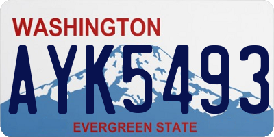 WA license plate AYK5493