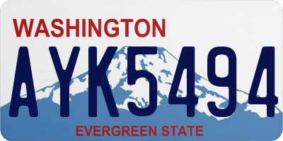 WA license plate AYK5494