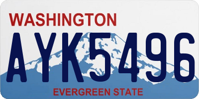 WA license plate AYK5496
