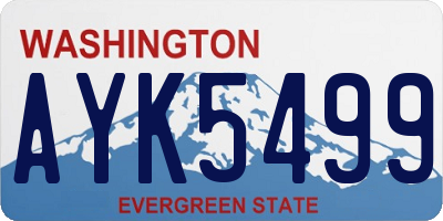 WA license plate AYK5499