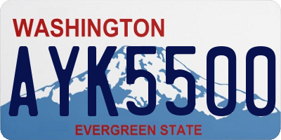 WA license plate AYK5500