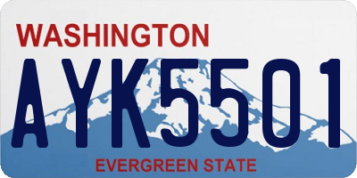 WA license plate AYK5501
