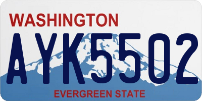 WA license plate AYK5502