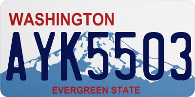 WA license plate AYK5503