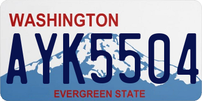 WA license plate AYK5504