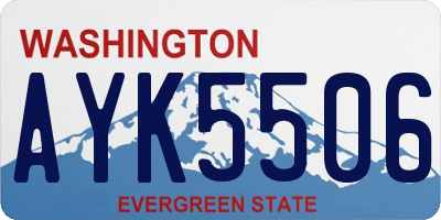 WA license plate AYK5506