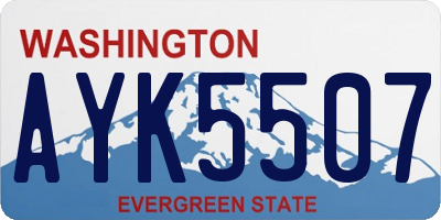 WA license plate AYK5507