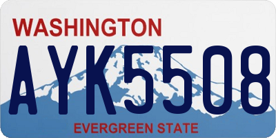 WA license plate AYK5508
