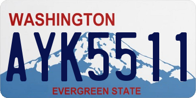 WA license plate AYK5511