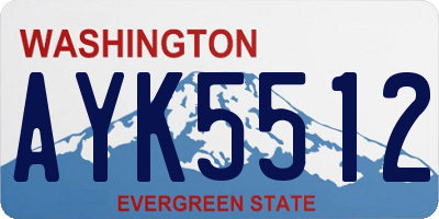 WA license plate AYK5512