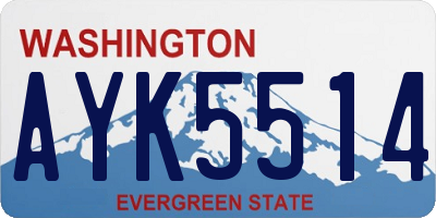 WA license plate AYK5514