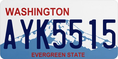 WA license plate AYK5515