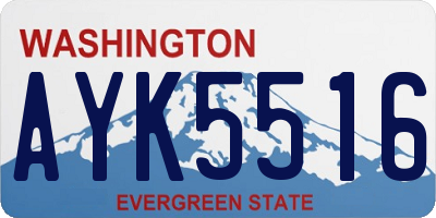 WA license plate AYK5516