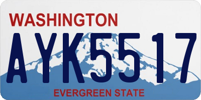WA license plate AYK5517