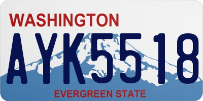 WA license plate AYK5518