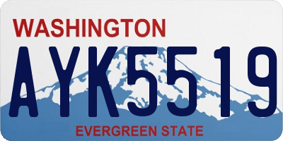 WA license plate AYK5519