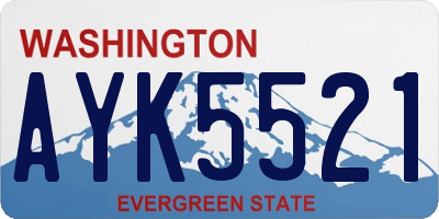 WA license plate AYK5521