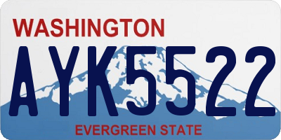 WA license plate AYK5522