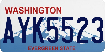 WA license plate AYK5523