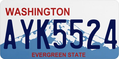WA license plate AYK5524