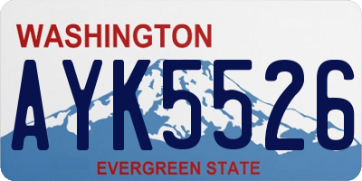WA license plate AYK5526