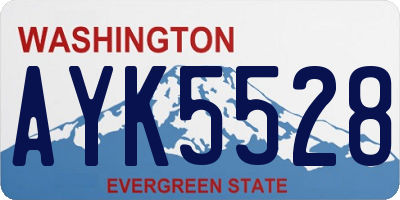 WA license plate AYK5528