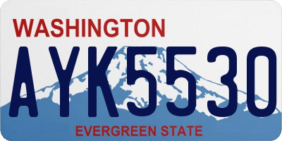 WA license plate AYK5530