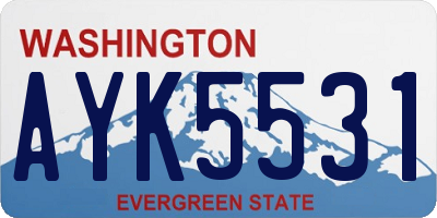 WA license plate AYK5531