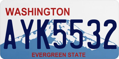 WA license plate AYK5532