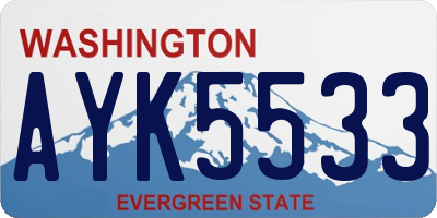 WA license plate AYK5533