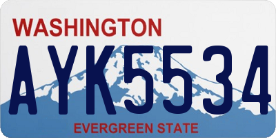 WA license plate AYK5534