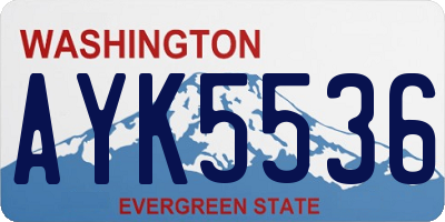 WA license plate AYK5536