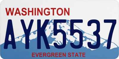 WA license plate AYK5537